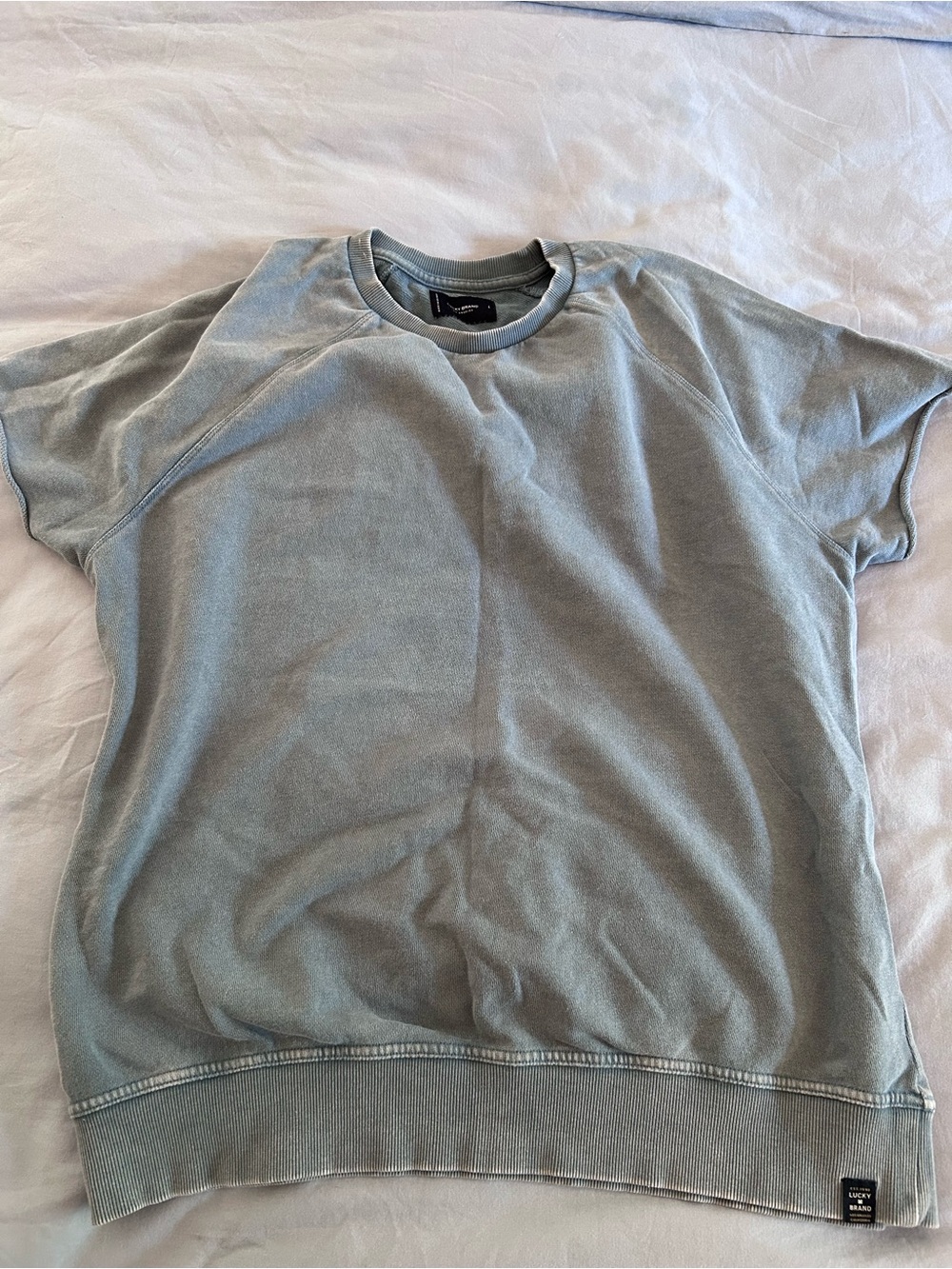 Lucky Brand Casual Short-Sleeve Sweatshirt in Faded light blue